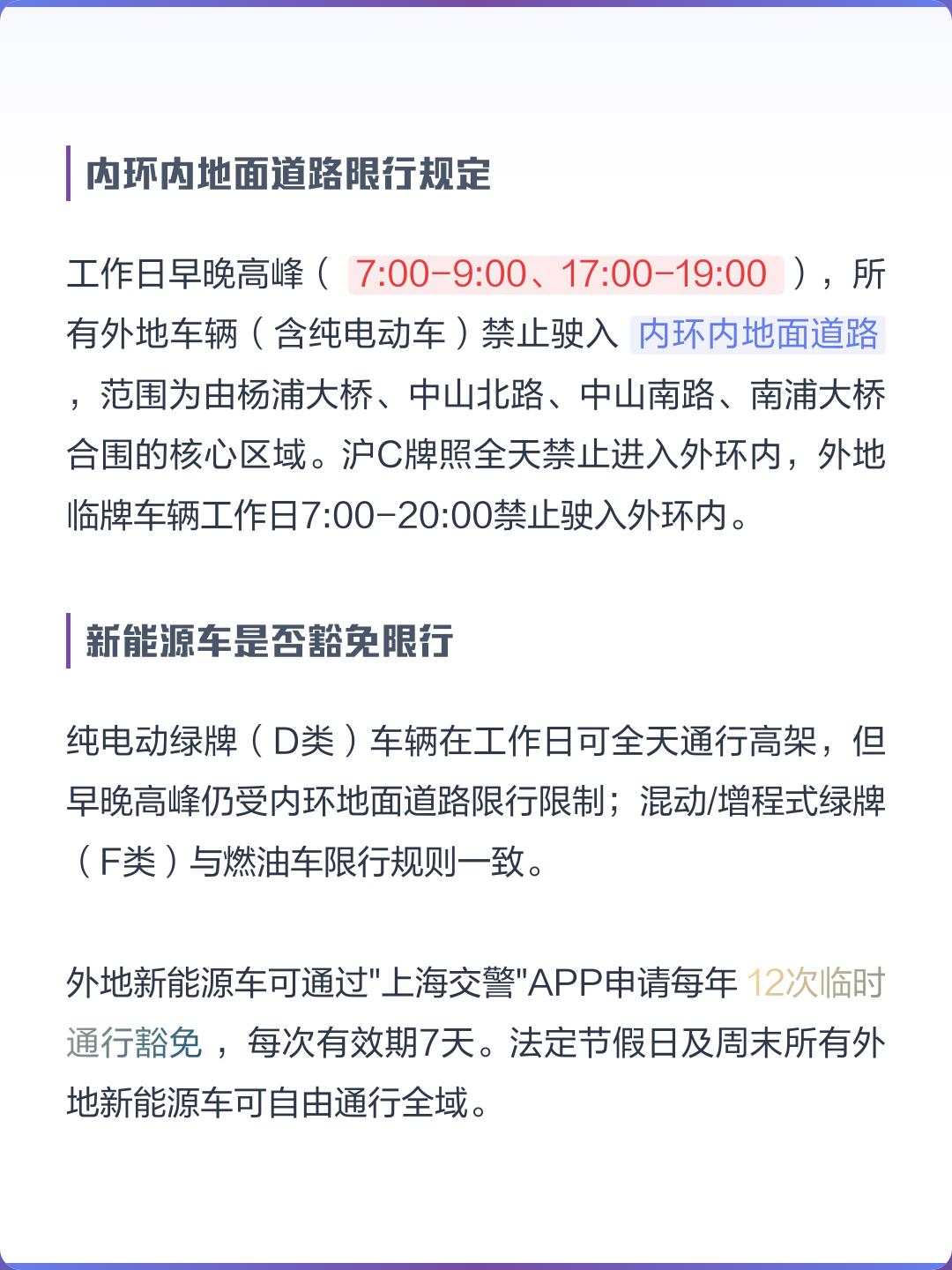 上海限行时间2020最新规定︰(上海限行规则全知道)-第2张图片