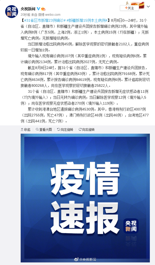 31省区市新增确诊14例︰(31省区市新增本土确诊79例)