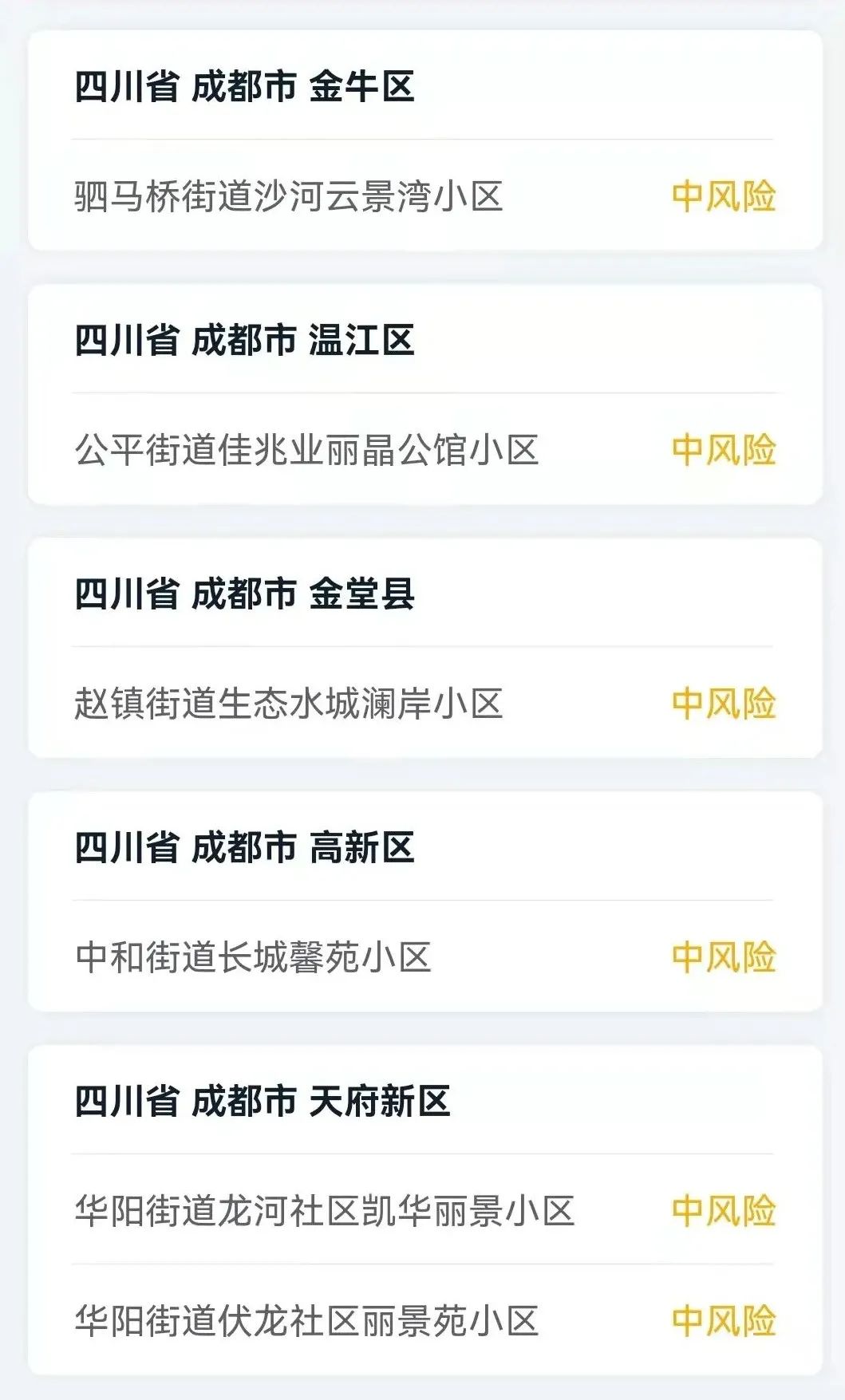 「成都疫情最新中风险」〃成都最新动态-第3张图片