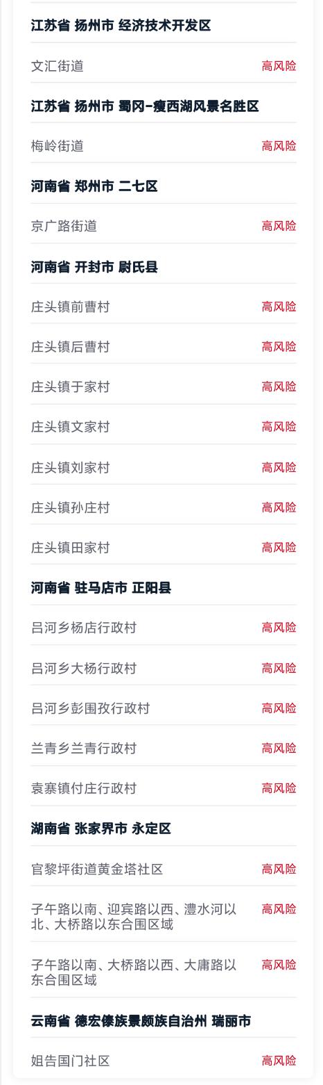 高风险中风险地区名单最新.高风险地区有哪些-第3张图片