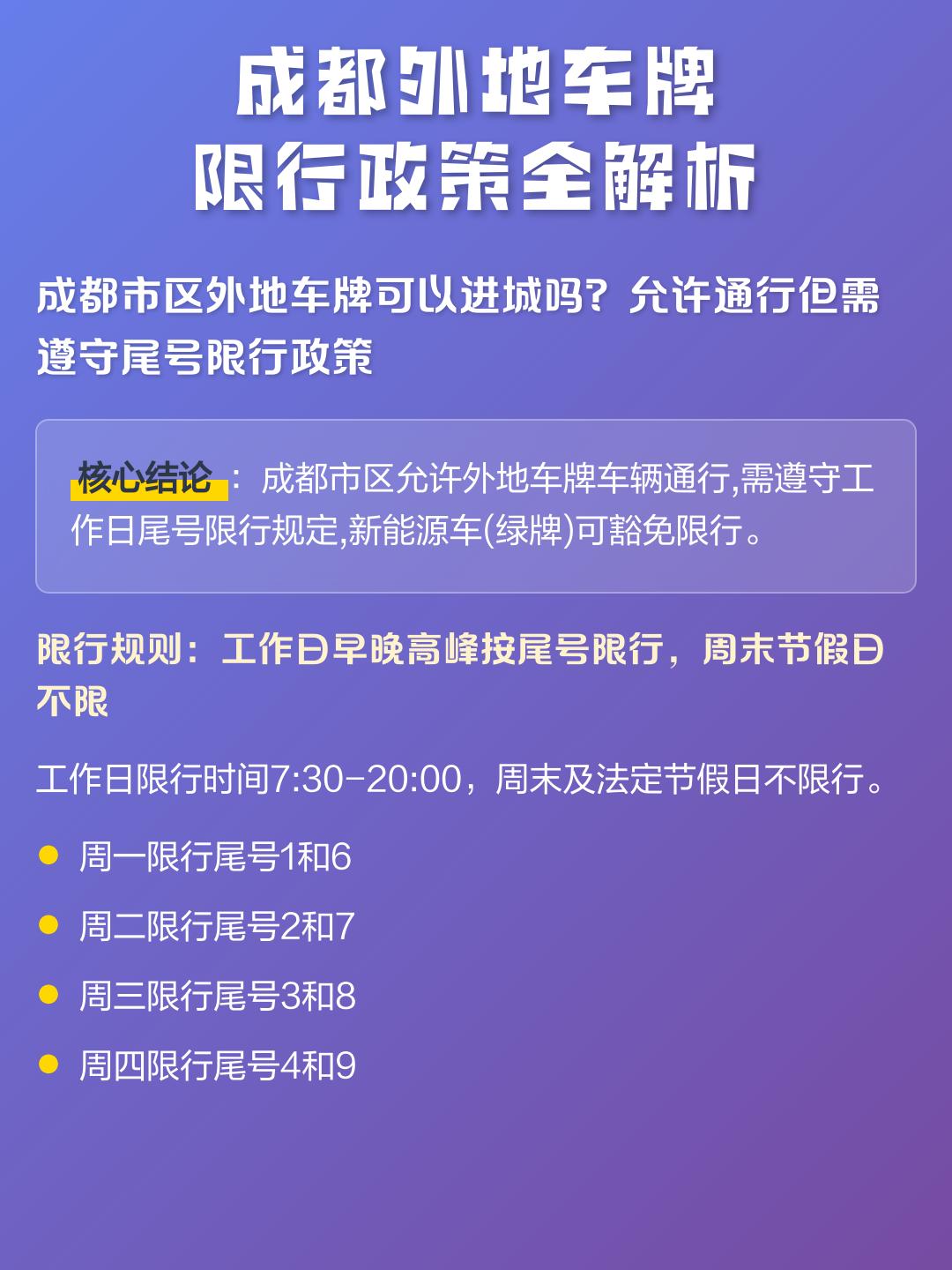 成都限行时间新规2020年11月-2020年1月1日成都限行-第2张图片